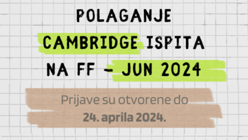 Отворене пријаве за полагање Кембричких испита на Филозофском у јуну 2024. године